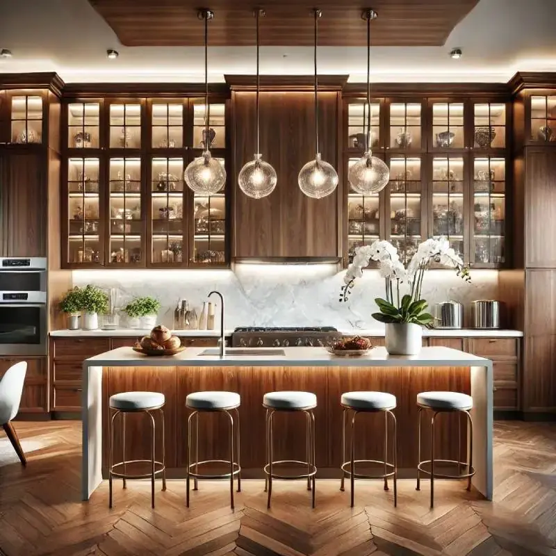 glass front kitchen cabinets